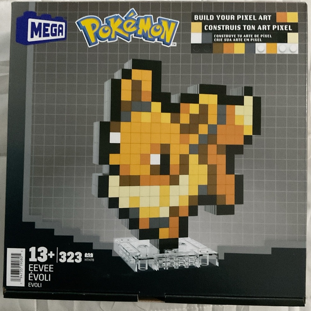 Pokemon Mega Eevee Pixel Art Kit - Black, Gray, Orange
